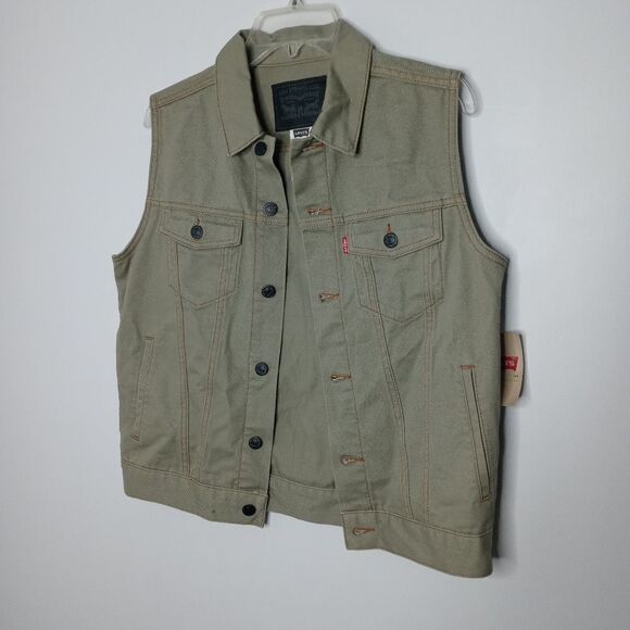 Levi's sage green jean vest size large 12-13Y - Picture 3 of 8